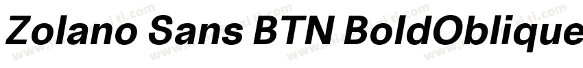 Zolano Sans BTN BoldOblique字体转换